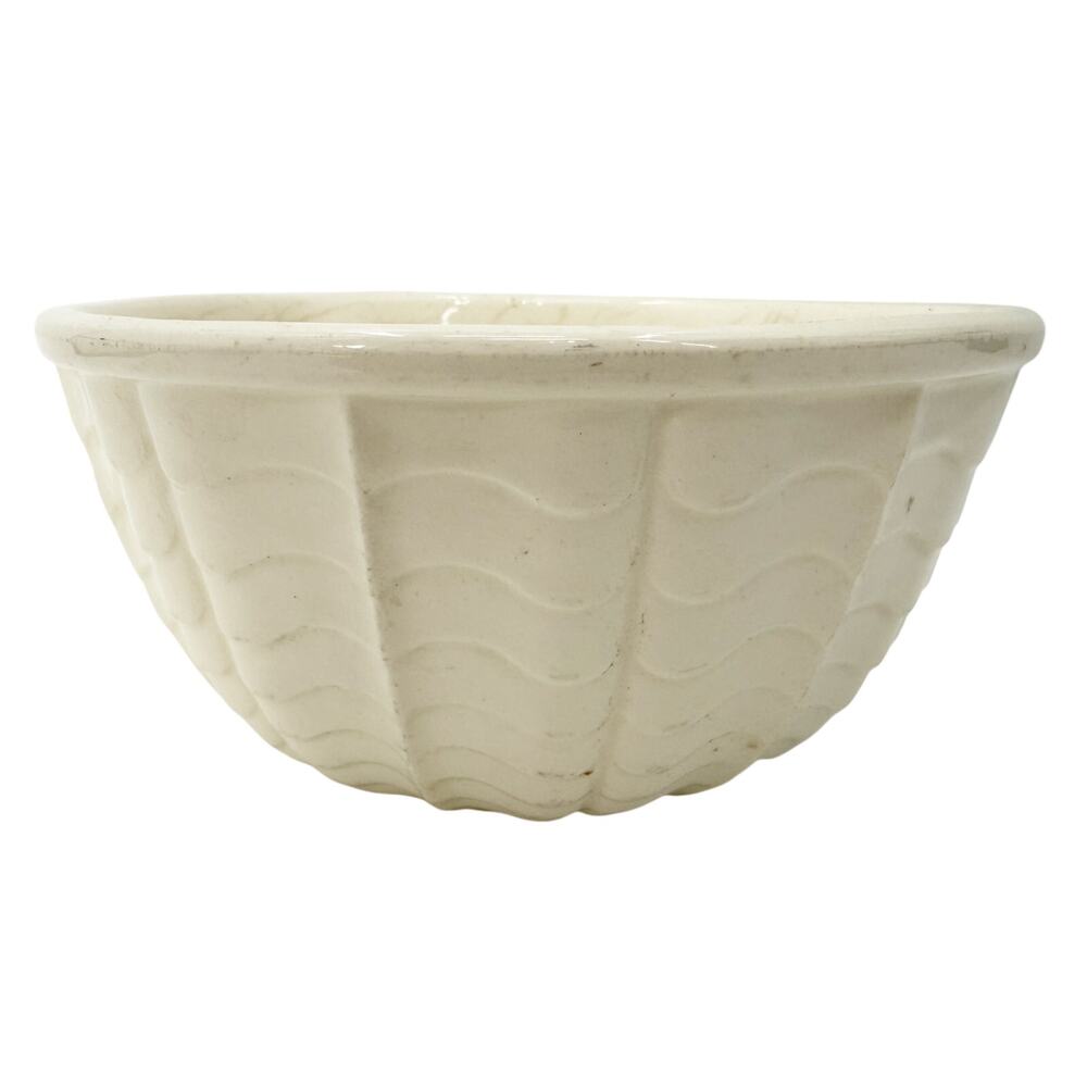 vintage RRP 308 Robinson Ransbottom white wave Mixing Bowl 8" diameter pottery